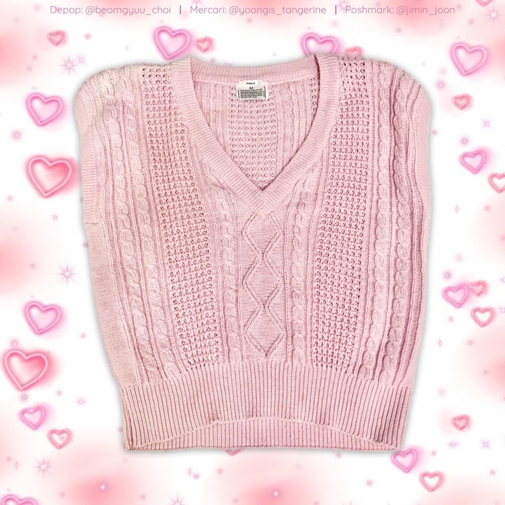 Oversized pink sweater vest 🩷